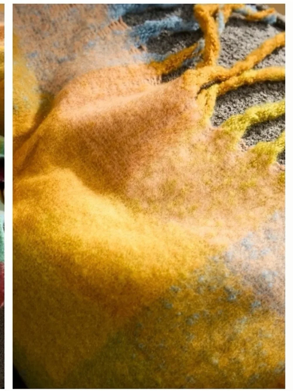 Wander Checkered Throw Blanket in Yellow, Blue & Green with Coral Accents